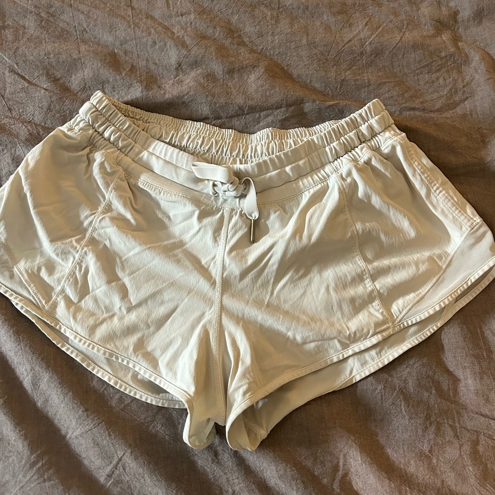 White lululemon hotty hot shorts